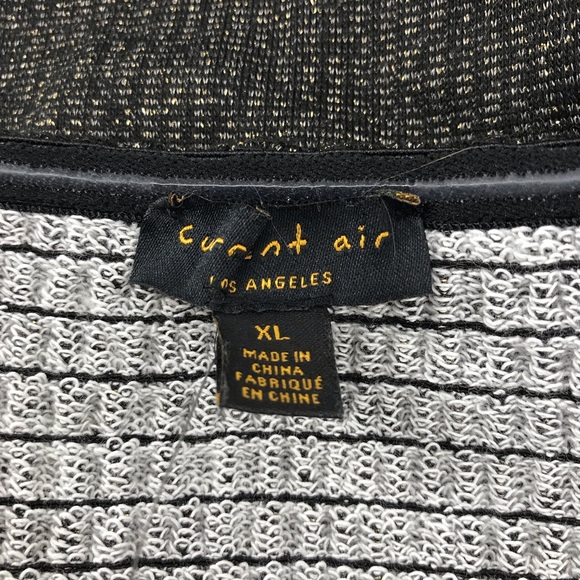 Current Air Anthropologie Black Sparkle Bow-Tie One-Shoulder Top - Picture 7 of 9